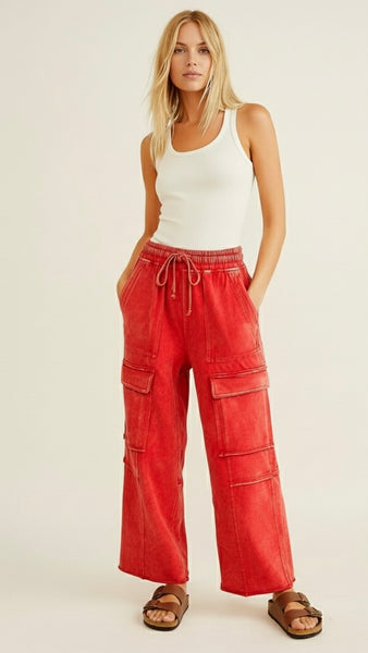 Mineral Terry Knit Cargo Pkt Pants