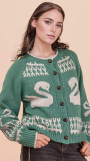 Swans Button Front Cardigan