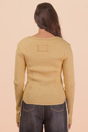 Waffle Knit Snap Front Top