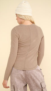 Snap Henley Brushed Rib Knit Top 3
