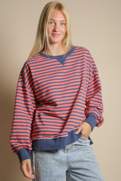 Striped French Terry Sweatshirt