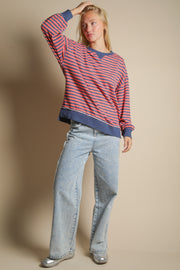 Striped French Terry Sweatshirt