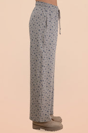 Floral Fleece Knit Pants w/Pockets