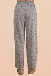 Floral Fleece Knit Pants w/Pockets