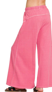 Washed French Terry Wide Leg Pants 3