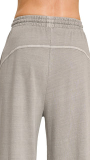 Washed French Terry Wide Leg Pants 3