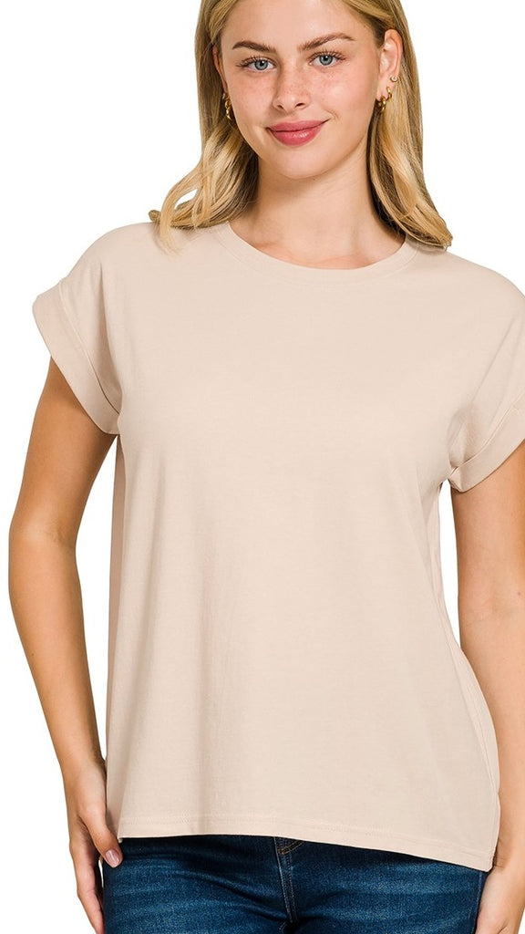 Basic Cuff Short Slv Knit Top 2