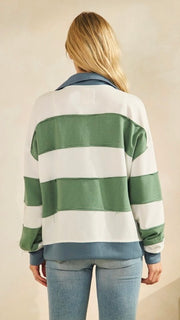 Grommet + Stripe French Terry Knit Top
