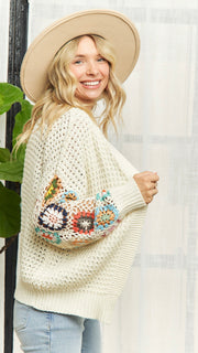 Granny Square Crochet Slv Cardigan
