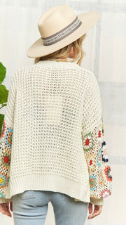 Granny Square Crochet Slv Cardigan