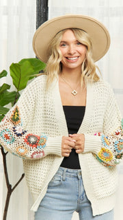 Granny Square Crochet Slv Cardigan