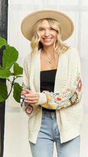 Granny Square Crochet Slv Cardigan