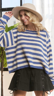 Reverse Seam Stripe Sweater