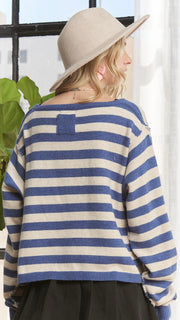 Reverse Seam Stripe Sweater