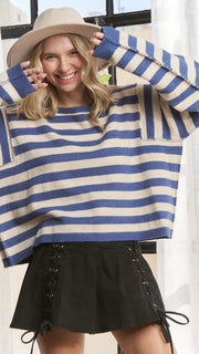 Reverse Seam Stripe Sweater