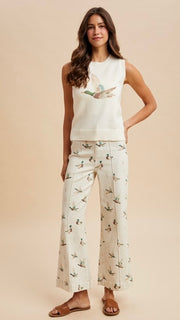 Mallard Pintuck Wide Leg Stretch Jeans