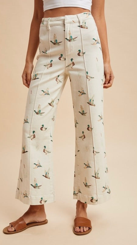 Mallard Pintuck Wide Leg Stretch Jeans