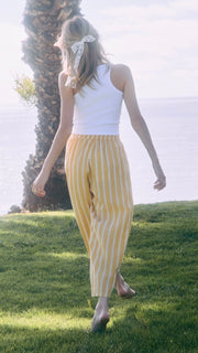 Striped Cotton Relaxed Fit Pants