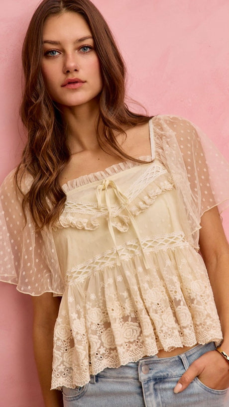 Boho Lace Babydoll Top