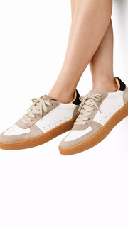 Vegan Leather Tri-Color Sneaker