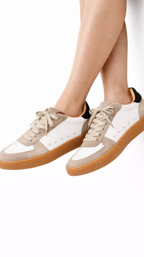 Vegan Leather Tri-Color Sneaker