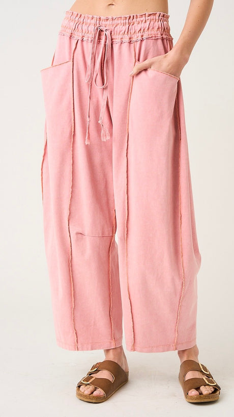 Seamed Boho French Terry Knit Pants