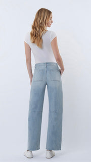 Pinstripe Slim Barrel  Stretch Jean