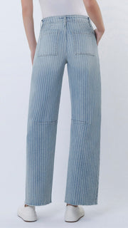 Pinstripe Slim Barrel  Stretch Jean