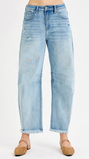 High Rise Slouch Crop Barrel Jean