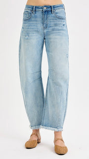 High Rise Slouch Crop Barrel Jean