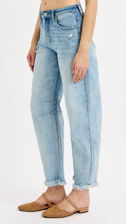 High Rise Slouch Crop Barrel Jean