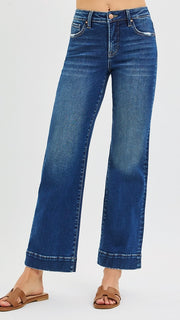 High Rise Ankle Straight Leg Jean