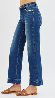 High Rise Ankle Straight Leg Jean
