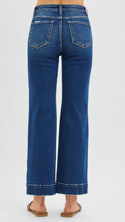 High Rise Ankle Straight Leg Jean