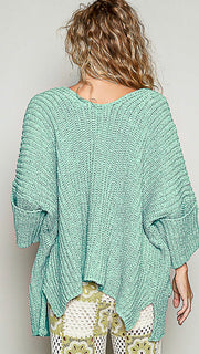 Cuff Sleeve Chenille Pkt Cardigan