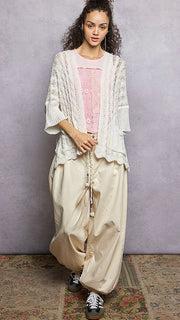 Lite Cable Knit Cardigan w/Pockets