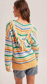 Stripe Slouch Sweater Hoodie