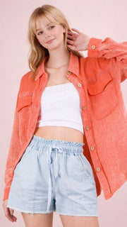 Mineral Cotton Gauze+Knit Top