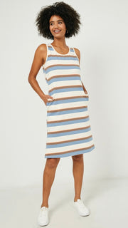 French Terry Knit Stripe Tank Dress