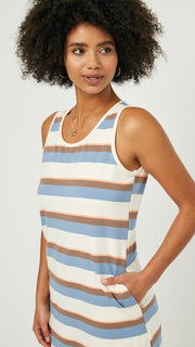 French Terry Knit Stripe Tank Dress