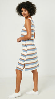 French Terry Knit Stripe Tank Dress