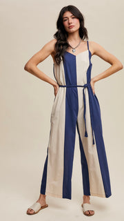 Colorblock Braided Strap Jumpsuit