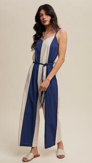 Colorblock Braided Strap Jumpsuit