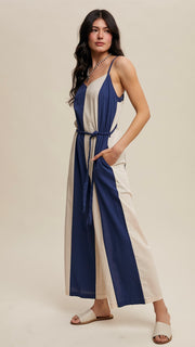 Colorblock Braided Strap Jumpsuit