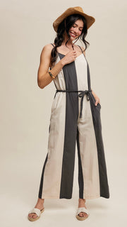 Colorblock Braided Strap Jumpsuit