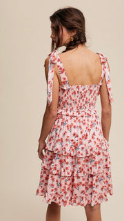 Daisy Floral Smocked Ruffle Tier Mini Dress