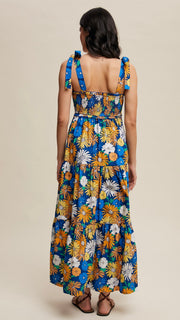 Bold Daisy Floral Tiered Midi Dress