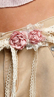 Crochet Lace+Floral Belt/Necklace/Bag Tie