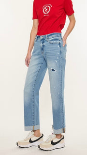 Mid Rise Cuff Crop St. Leg Stretch Jean