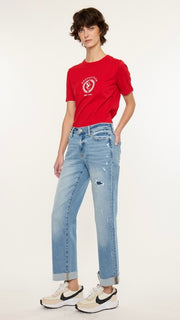 Mid Rise Straight Destruct Jean